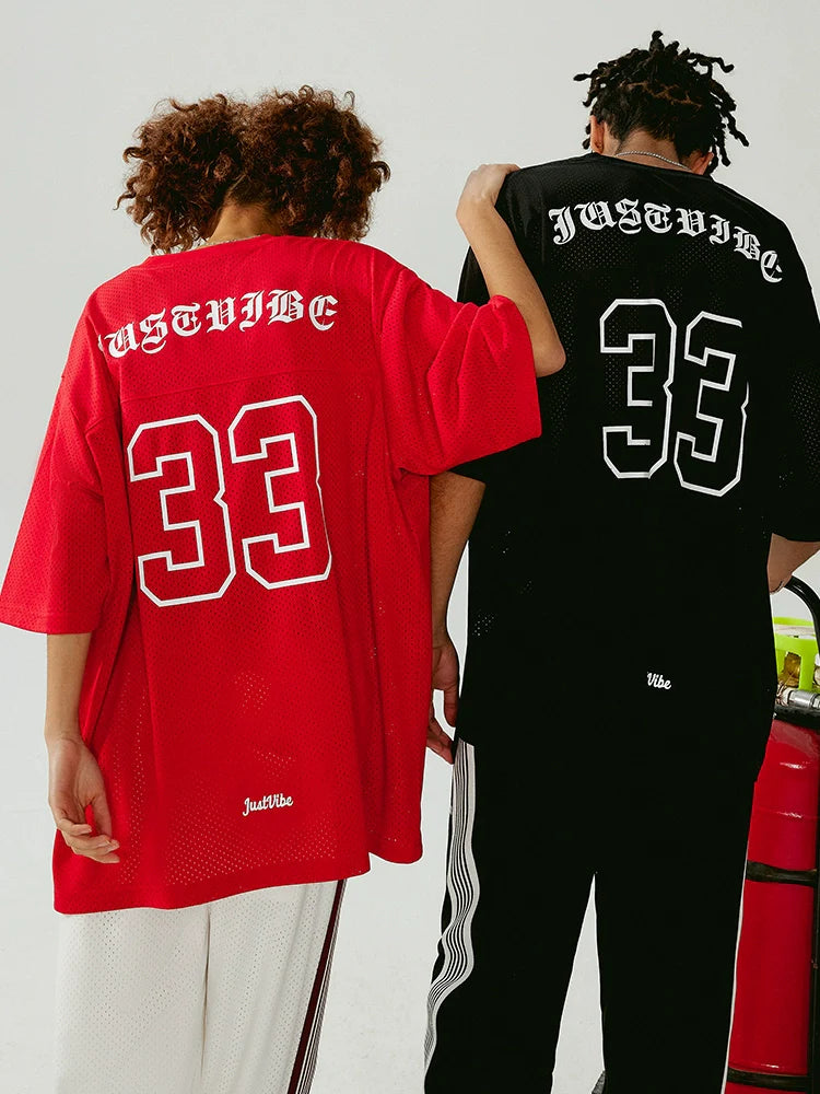JUST VIBE 33 Numbered Mesh Hockey Jersey