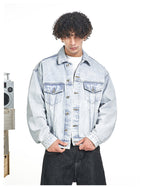F3F Select Heavily Washed Light Blue Denim Jacket
