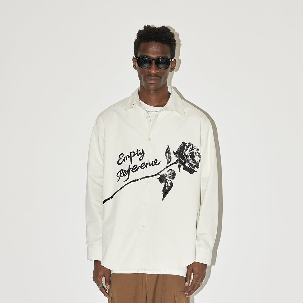 EMPTY REFERENCE Night Rose Print Long Sleeved Shirt