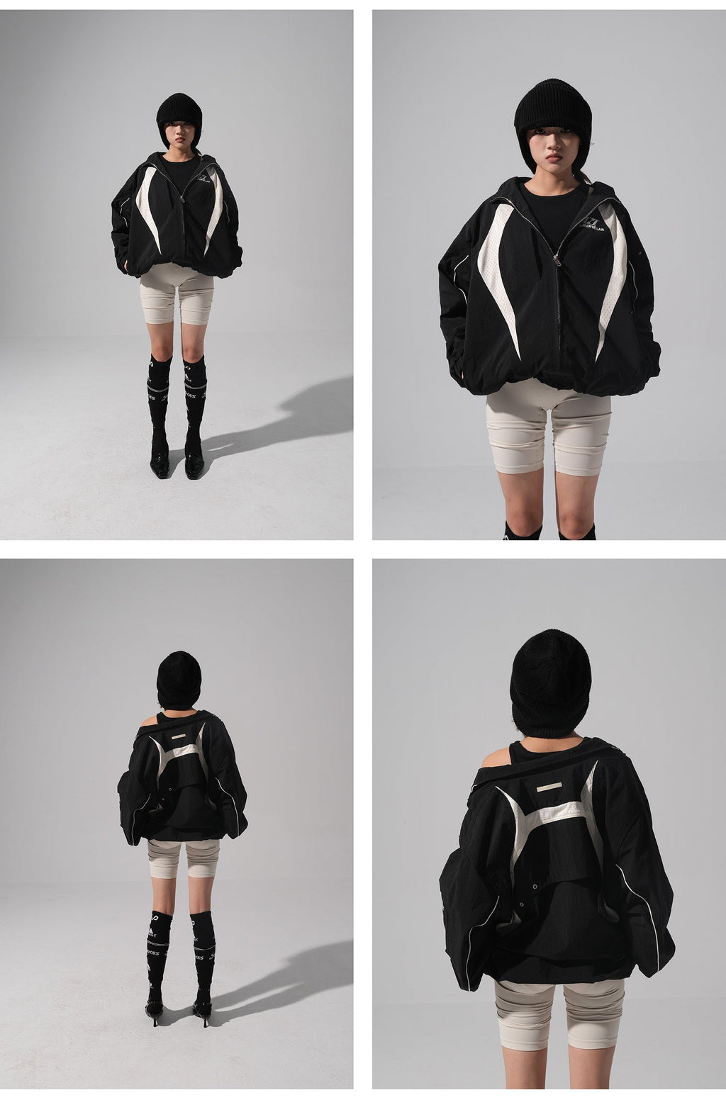 Labt Contrast Stitch Nylon Track Jacket