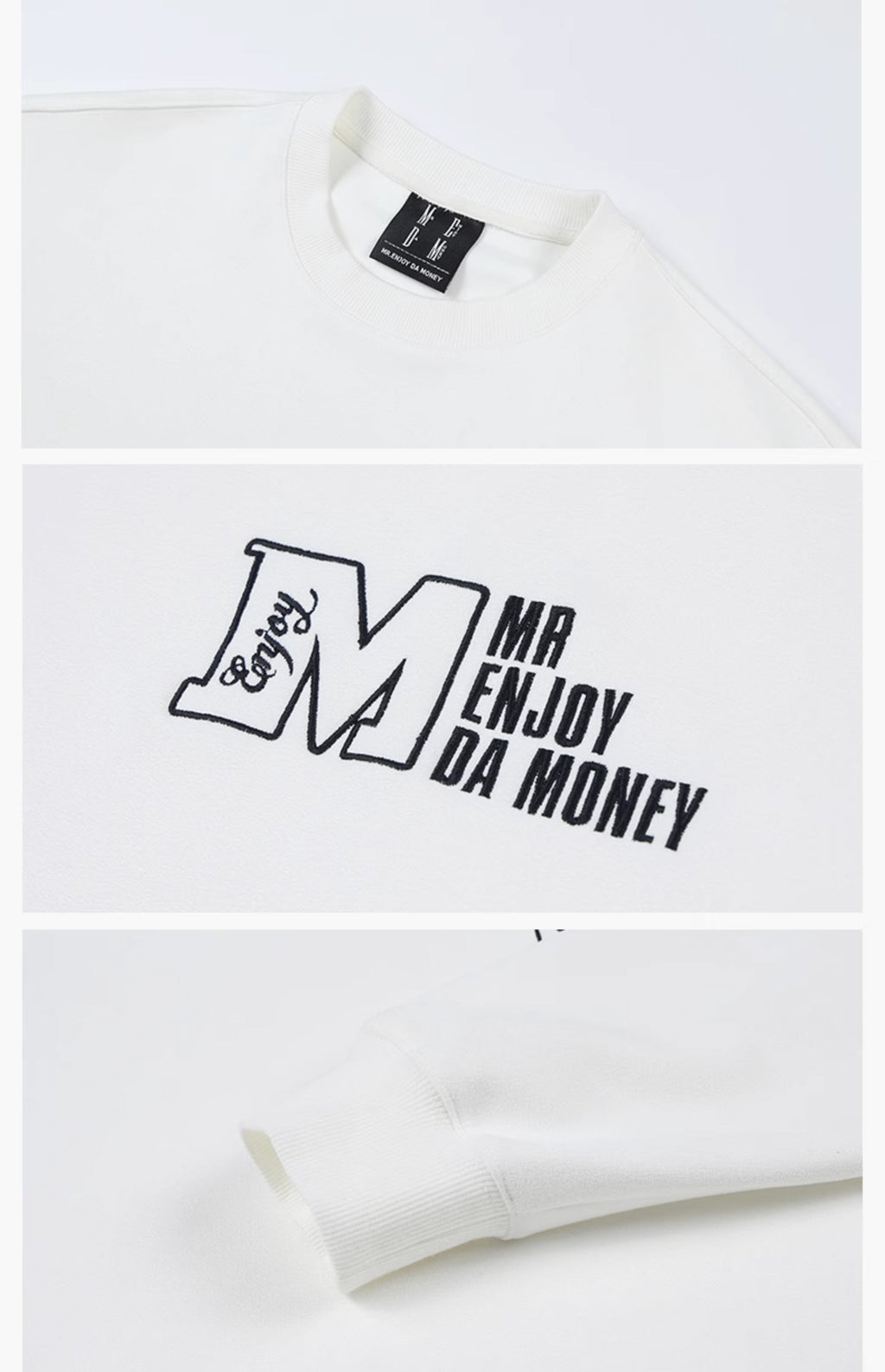 MEDM Logo Label Embroidered Suede Sweatshirt