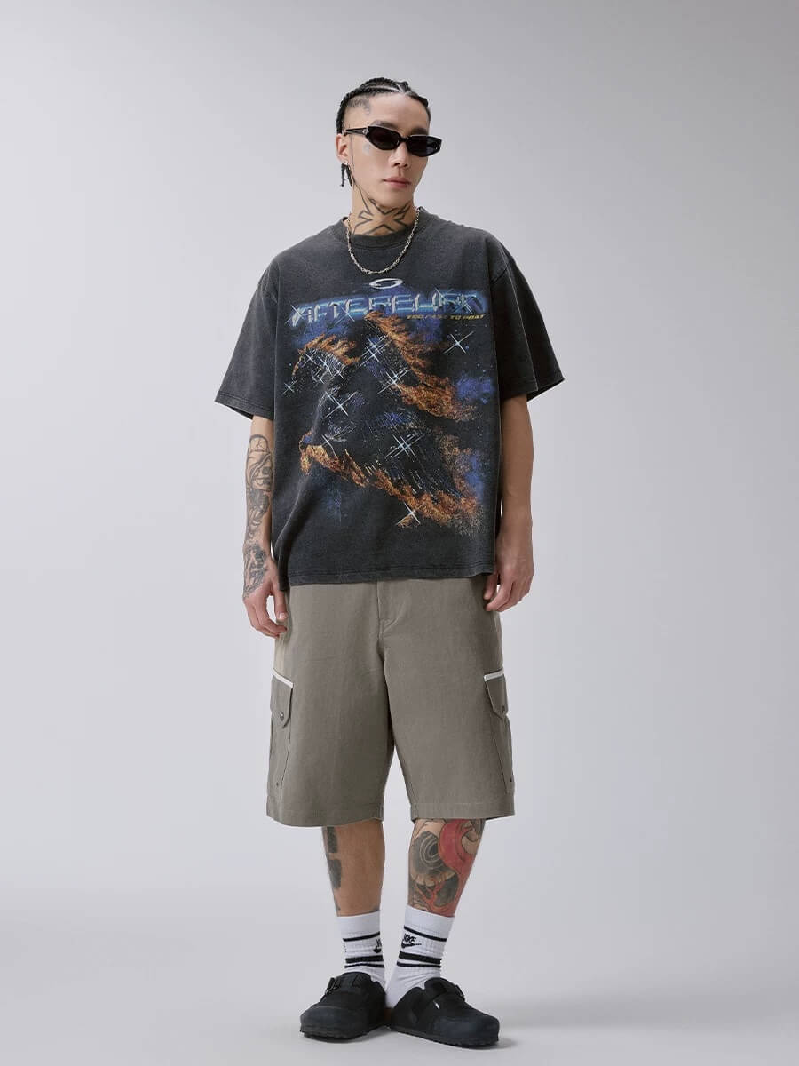 F2CE Color Block Patchwork Pocket Utility Shorts