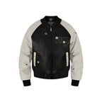 ANTIDOTE Bullseye Color Diamond Studded Leather Baseball Jacket