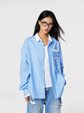 Achock Color Blocking Striped Long Sleeved Shirt