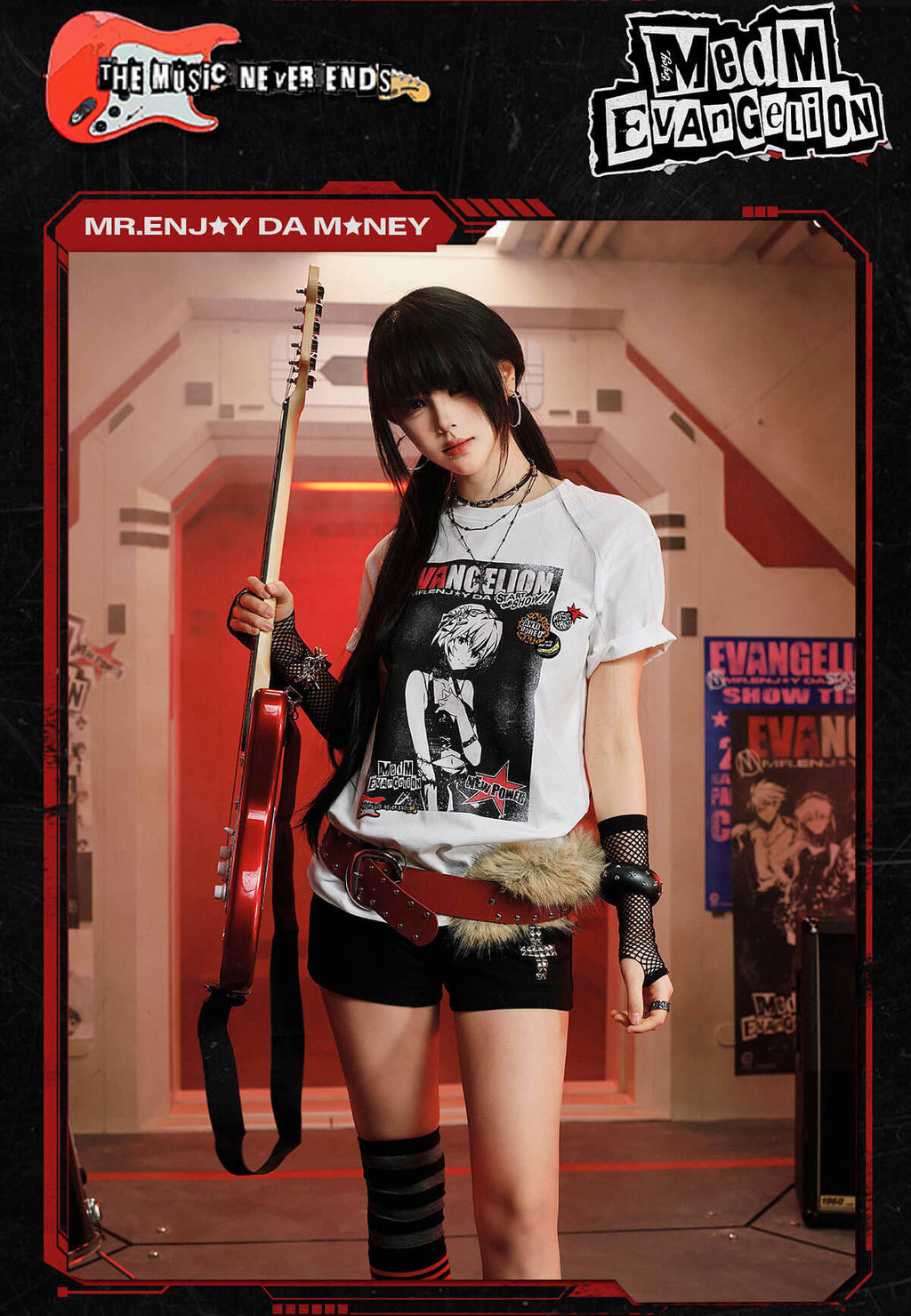 MEDM x EVA NEVER END Vintage Character Poster Print Tee