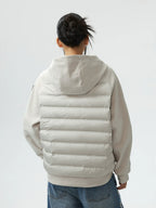 MEDM Patchwork Raglan Sleeve Lightweight Hooded Down Jacket