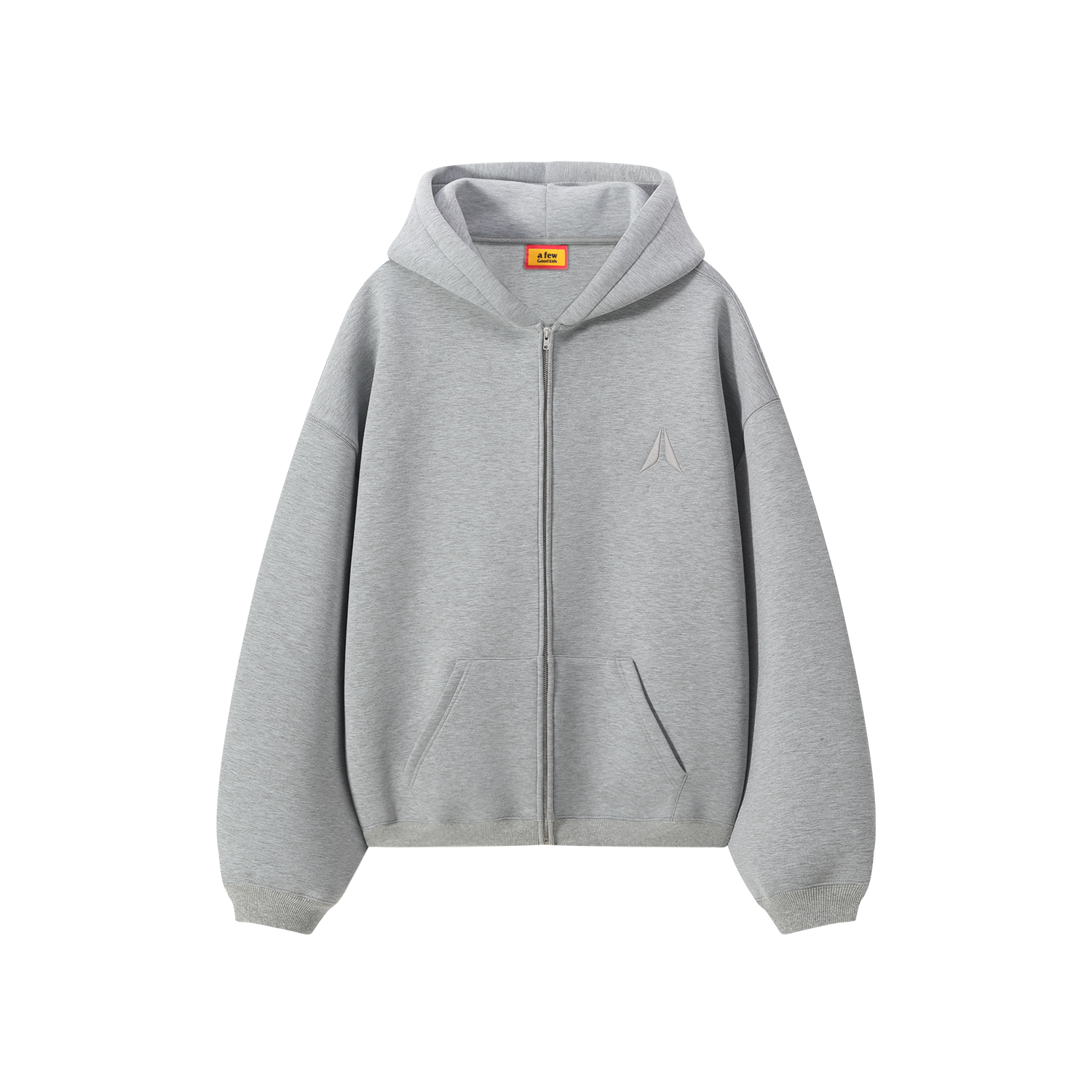 AFGK Air Layer Embroidered Oversized Zip-Up Hoodie