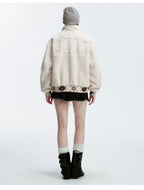 MEDM Ethnic Trim Belted Sherpa Jacket
