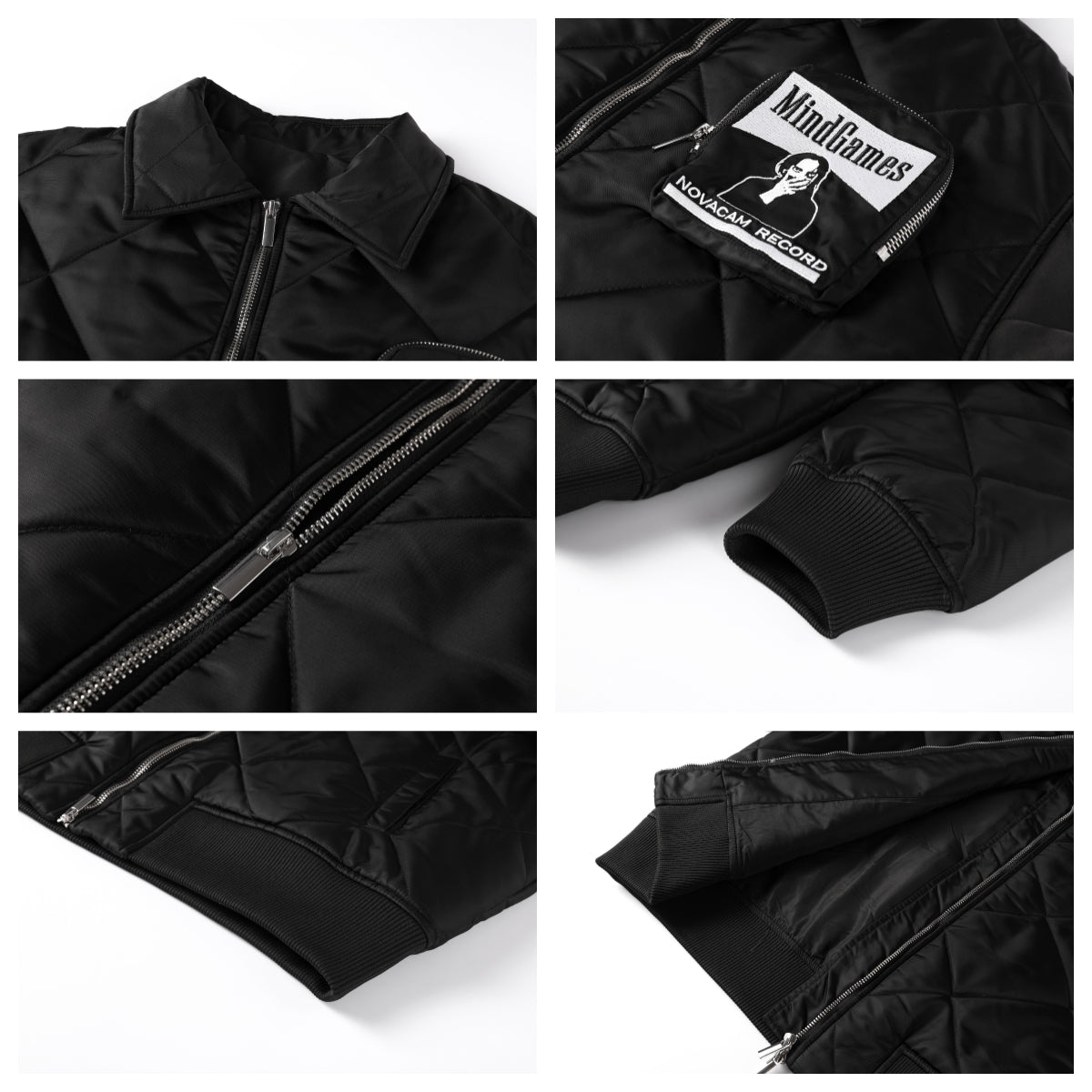 NOVACAM Diamond Plaid Quilted Puffer Jacket