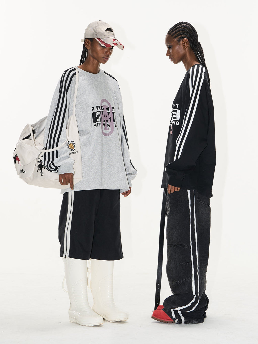 BLIND NO PLAN Sports Contrast Stitching Print Sweatshirt