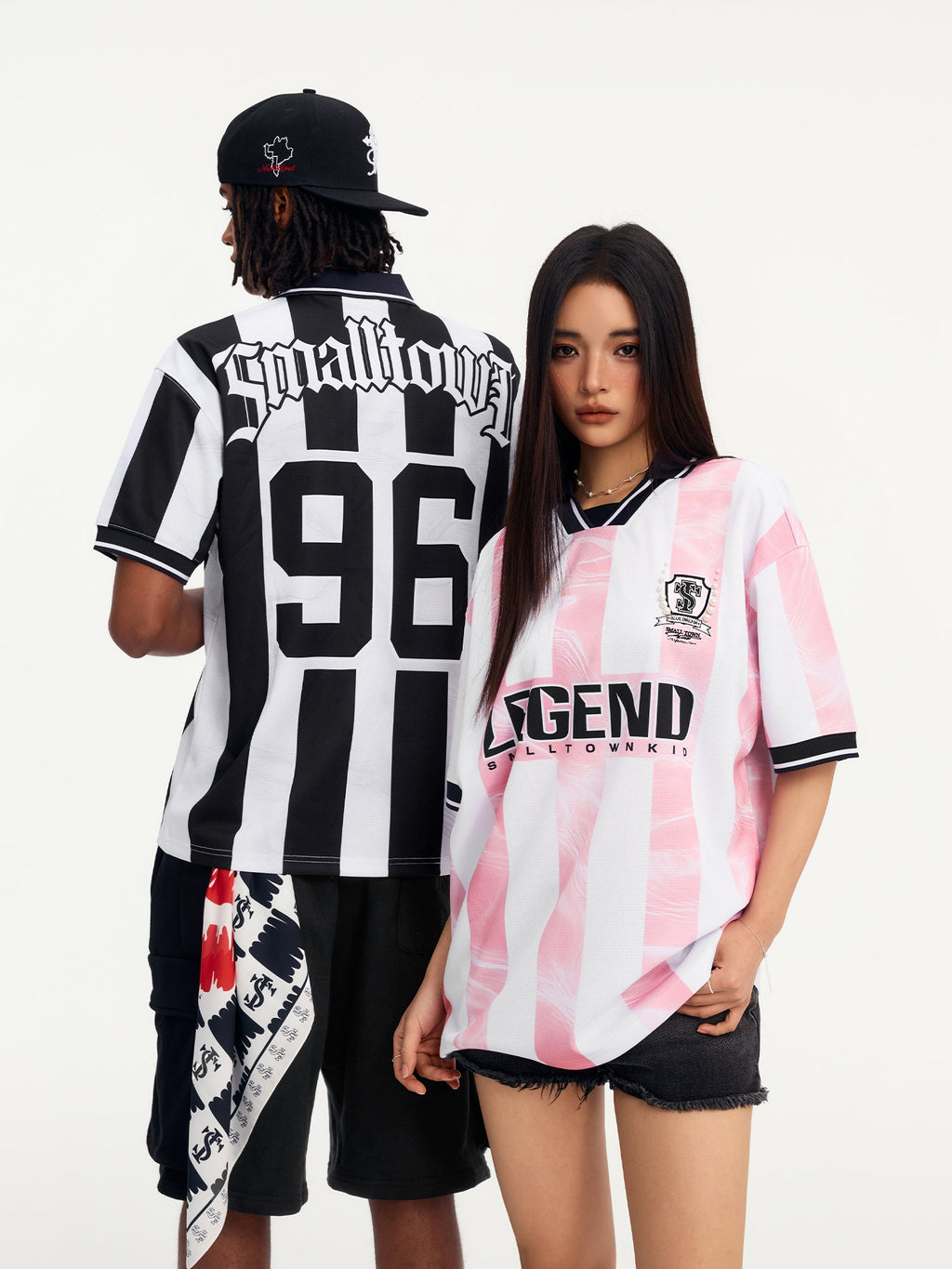 Small Town Kid Water Ripple Striped Polo Jersey