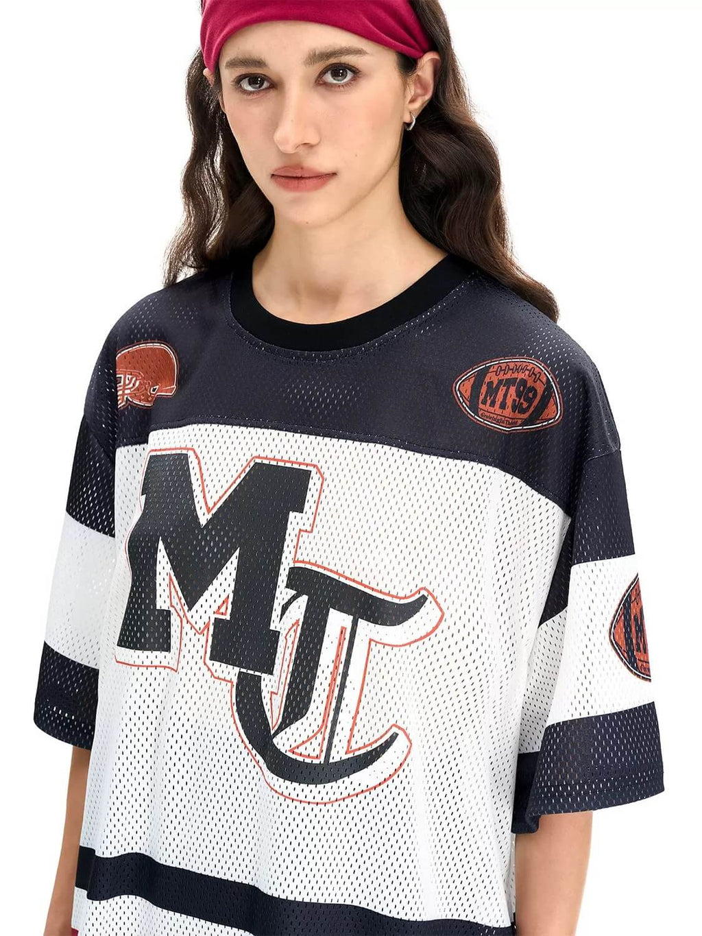 F3F Select Football Print Color Block Mesh Short Sleeve Jersey