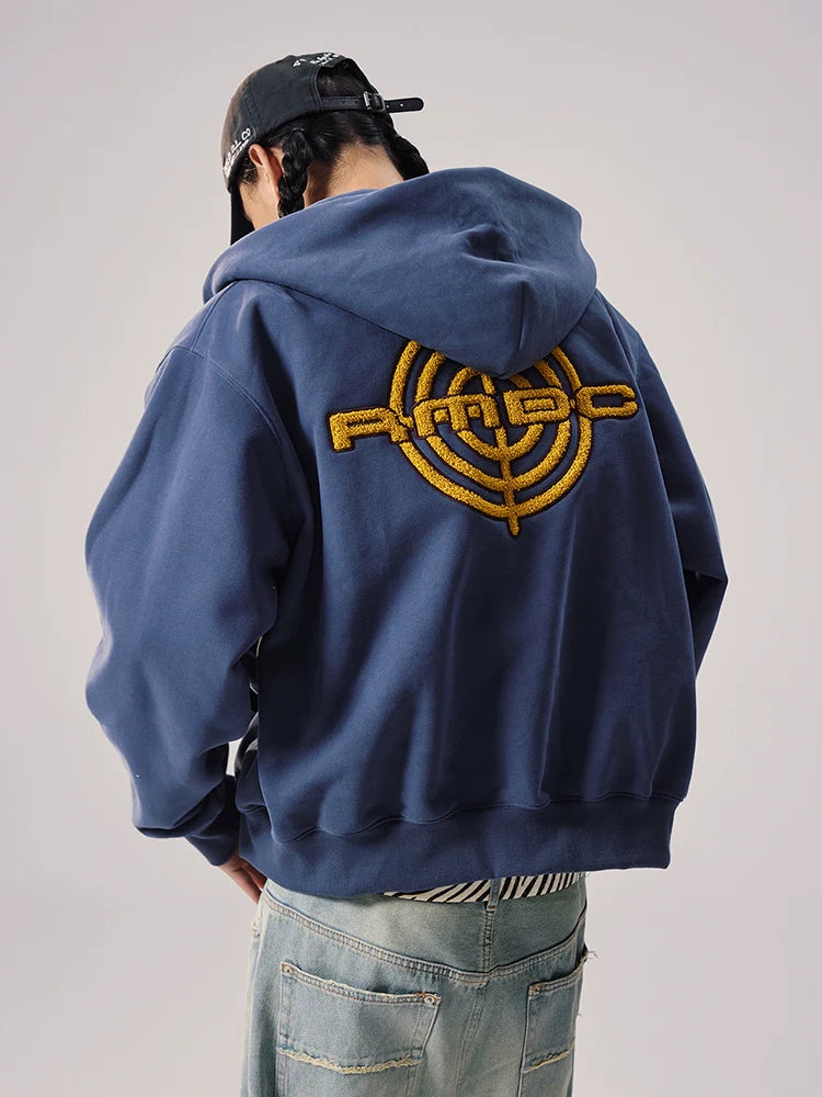 Remedy Terry Embroidery Zip Up Hoodie