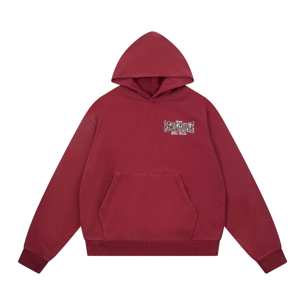 1807 BOXE Vintage Printed Washed Hoodie