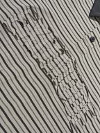 BLIND NO PLAN Striped Raw-Edge Patch Polo