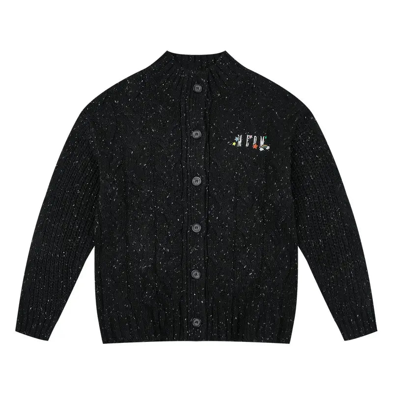 MEDM Speckled Cable Knit Cardigan
