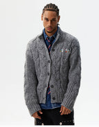 MEDM Speckled Cable Knit Cardigan
