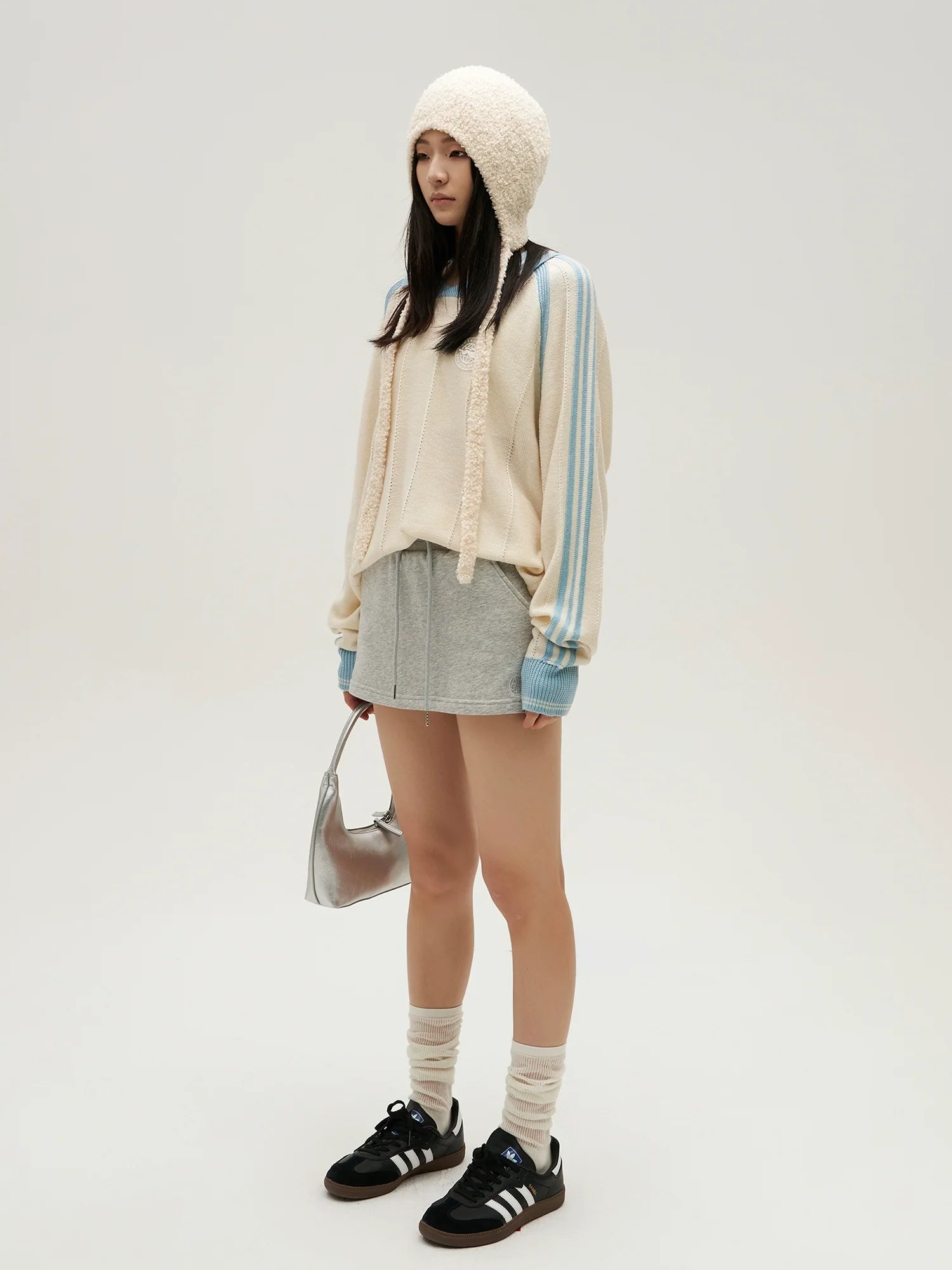 VOTE Multicolor Striped Polo Collar Knit Sweater