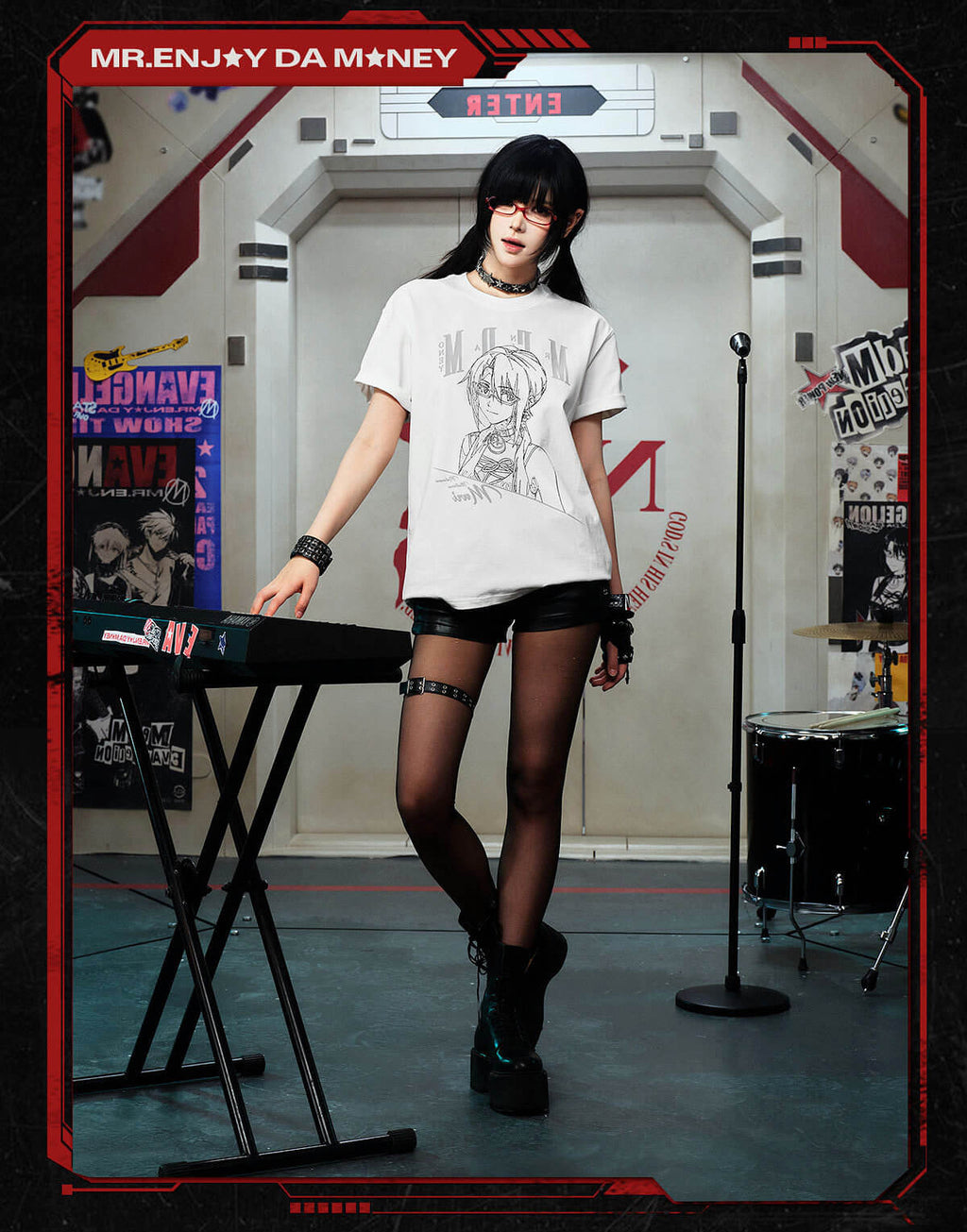 MEDM x EVA NEVER END Character Sketch Graphic Tee