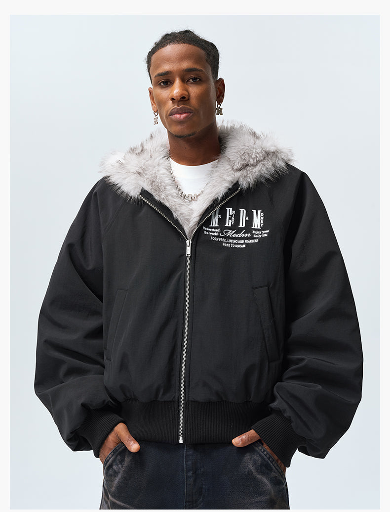 MEDM Fur-Lined Hooded Jacket