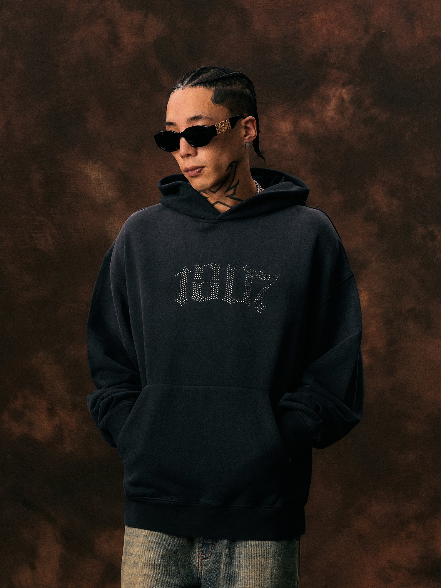 1807 Logo Rhinestone Hoodie