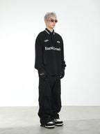 Harsh and Cruel Patchwork Embroidery Long Sleeve POLO