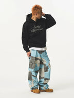 EMPTY REFERENCE Blue Camouflage Work Cargo Pants