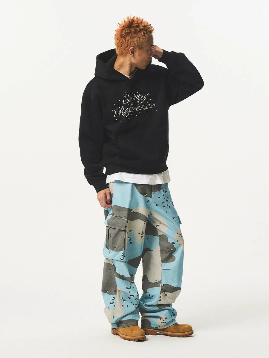 EMPTY REFERENCE Blue Camouflage Work Cargo Pants