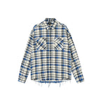 Achock Plaid Fringe Long Sleeved Flannel Shirt
