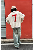 Remedy Number Patch Embroidered Polo Knit Sweater