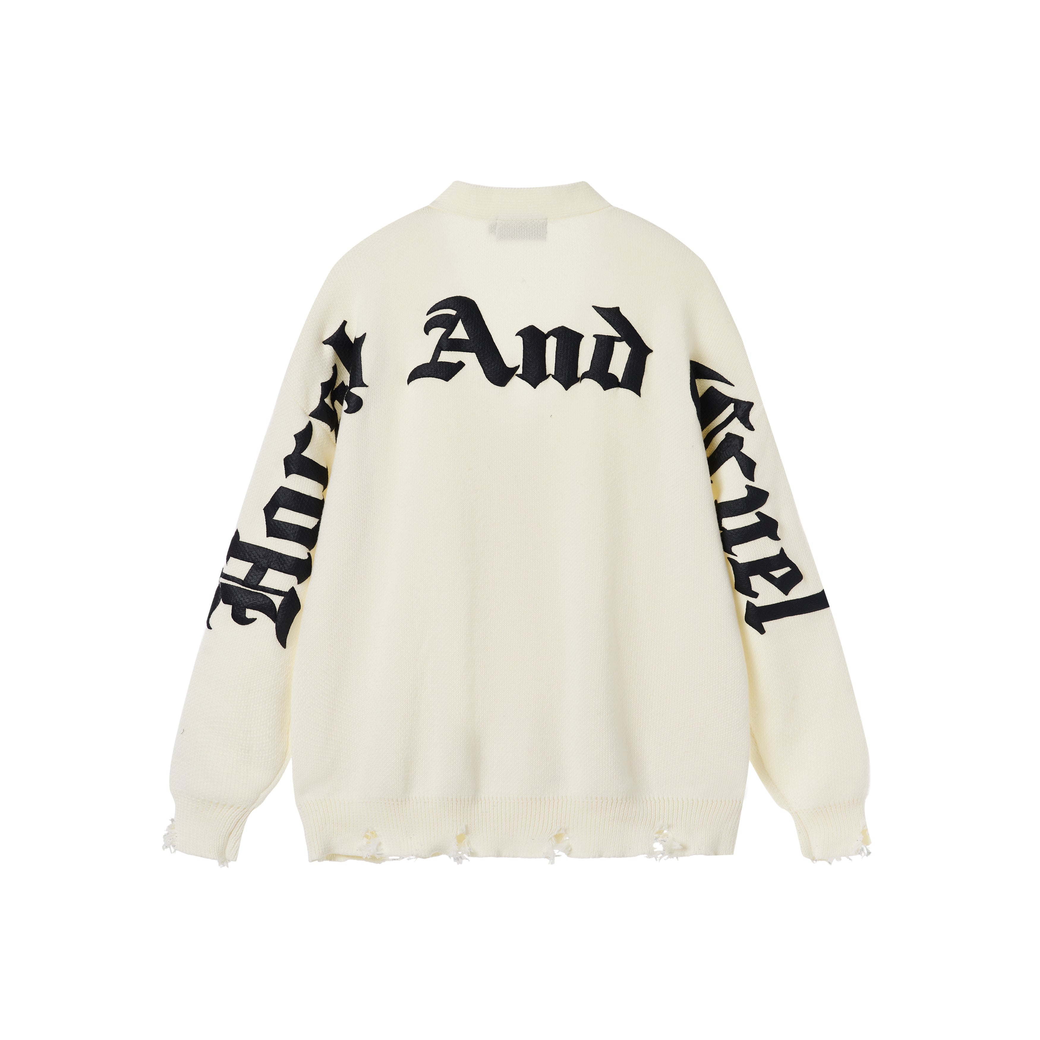 Harsh and Cruel Gothic Logo Printed Knit Sweater Cardigan
