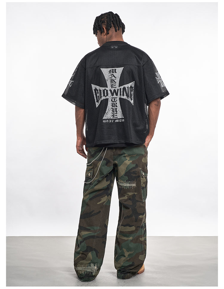 F3F Select Cross Print Mesh Jersey