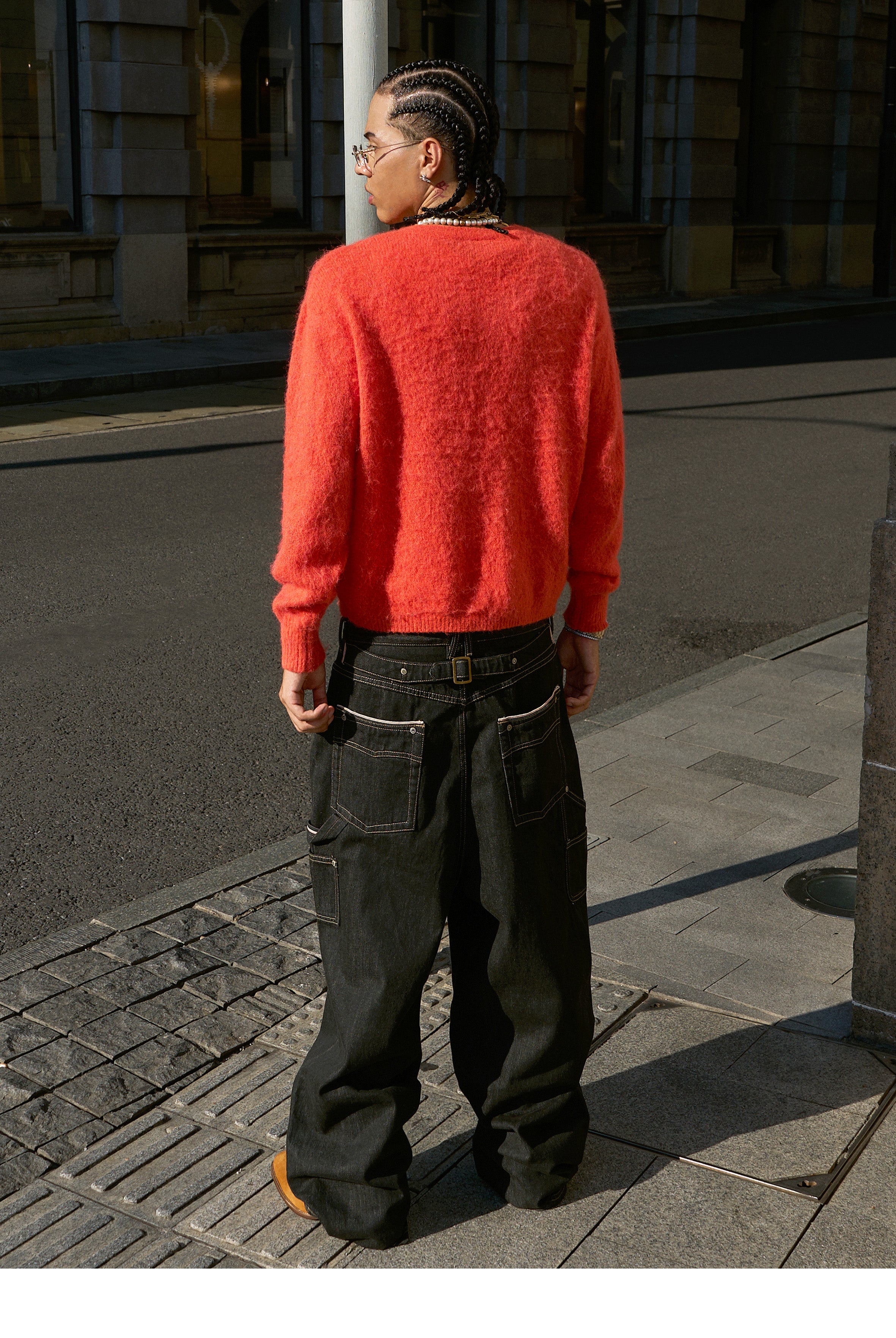 STEEPC Wool Blend Heart Patch Knit Sweater