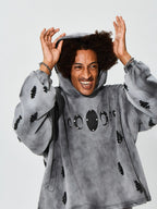 KARMANISTIC Distressed Washed Rivets Hoodie