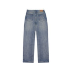S45 White Embroidered Washed Old Jeans