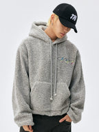 MEDM Gradient Embroidery Sherpa Fleece Hoodie