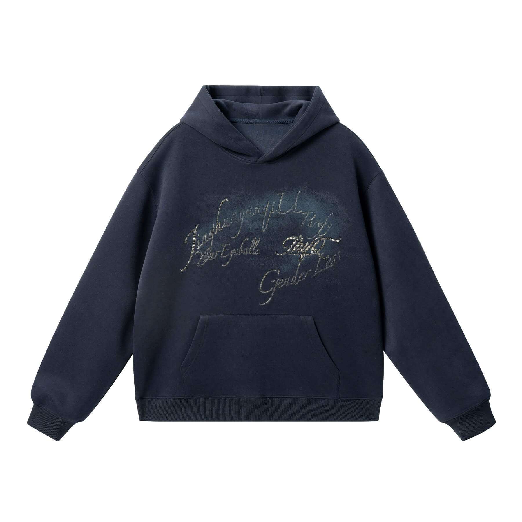 JHYQ Vintage Gradient Lettering Print Hoodie