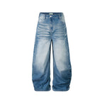 S45 Slanted Panel Curved Washed Jeans