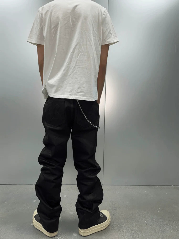 KARMANISTIC Waxed Black Jeans