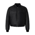 YADcrew Embossed PU Leather Down Jacket