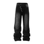 YADcrew Crossover Waist Washed Jeans