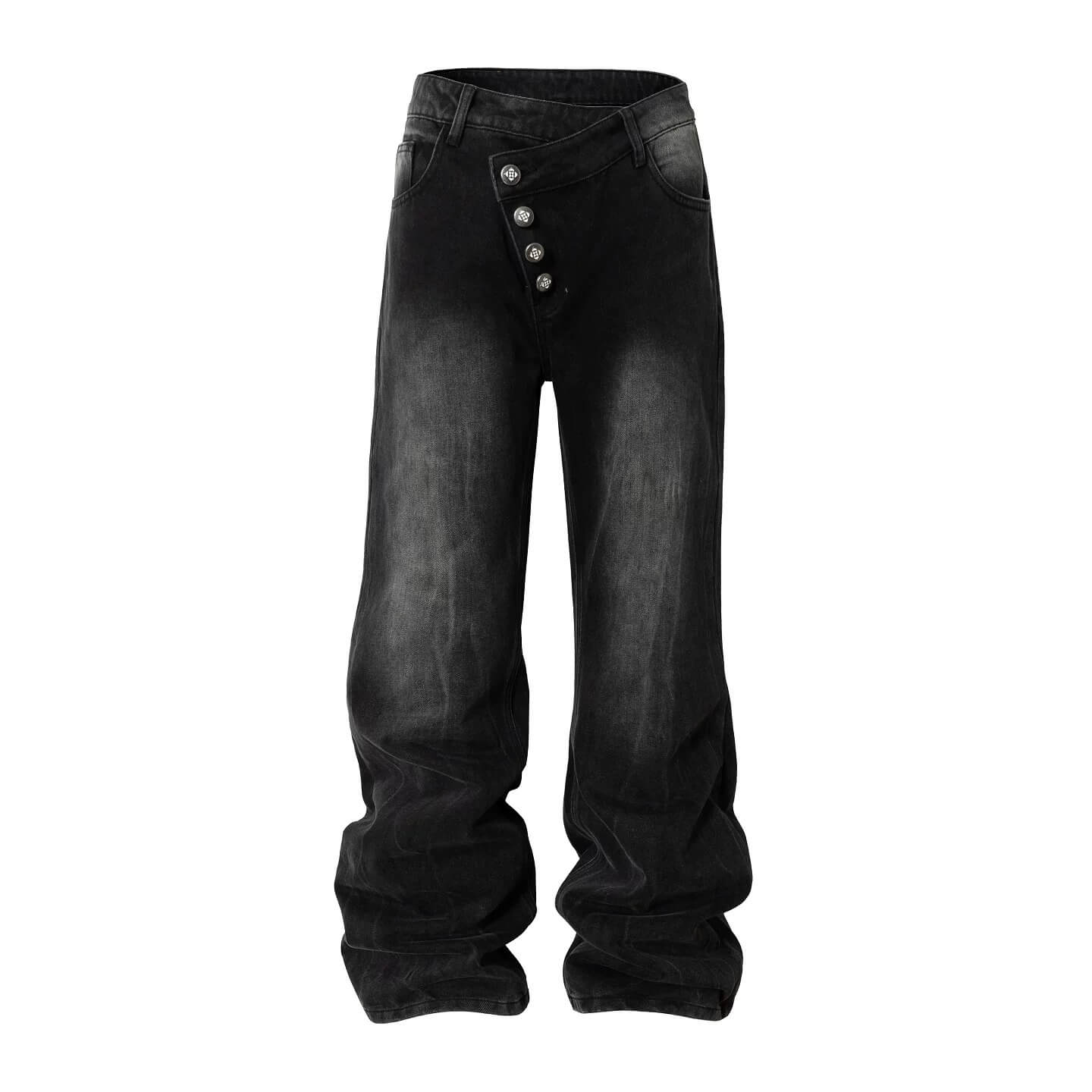YADcrew Crossover Waist Washed Jeans