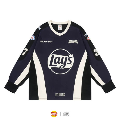 1807 × Lay’s Patchwork Long Sleeve Hockey Jersey