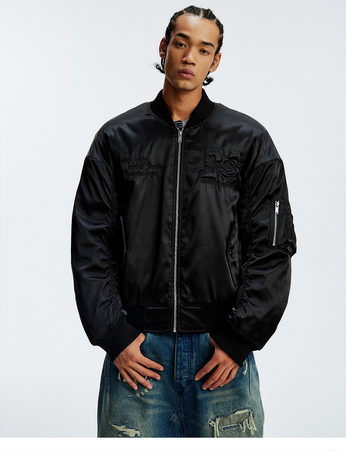 MEDM 3D Rose Foam MA-1 Bomber Jacket