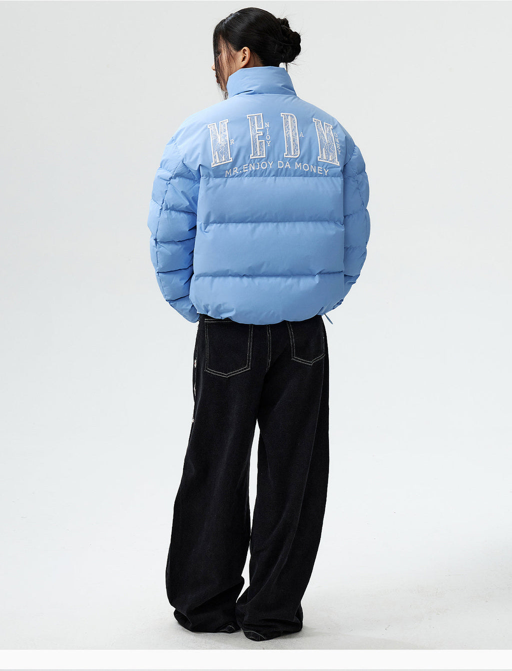 MEDM 3D Embroidered Lace Puffer Jacket