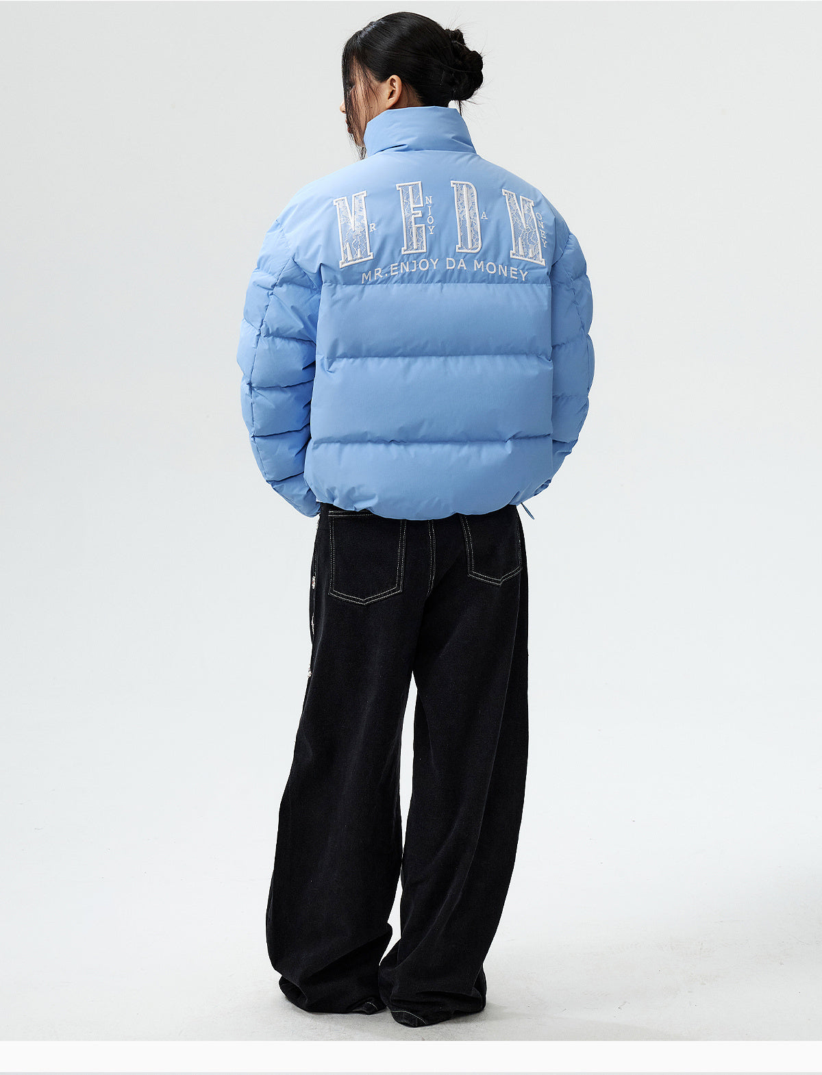 MEDM 3D Embroidered Lace Puffer Jacket