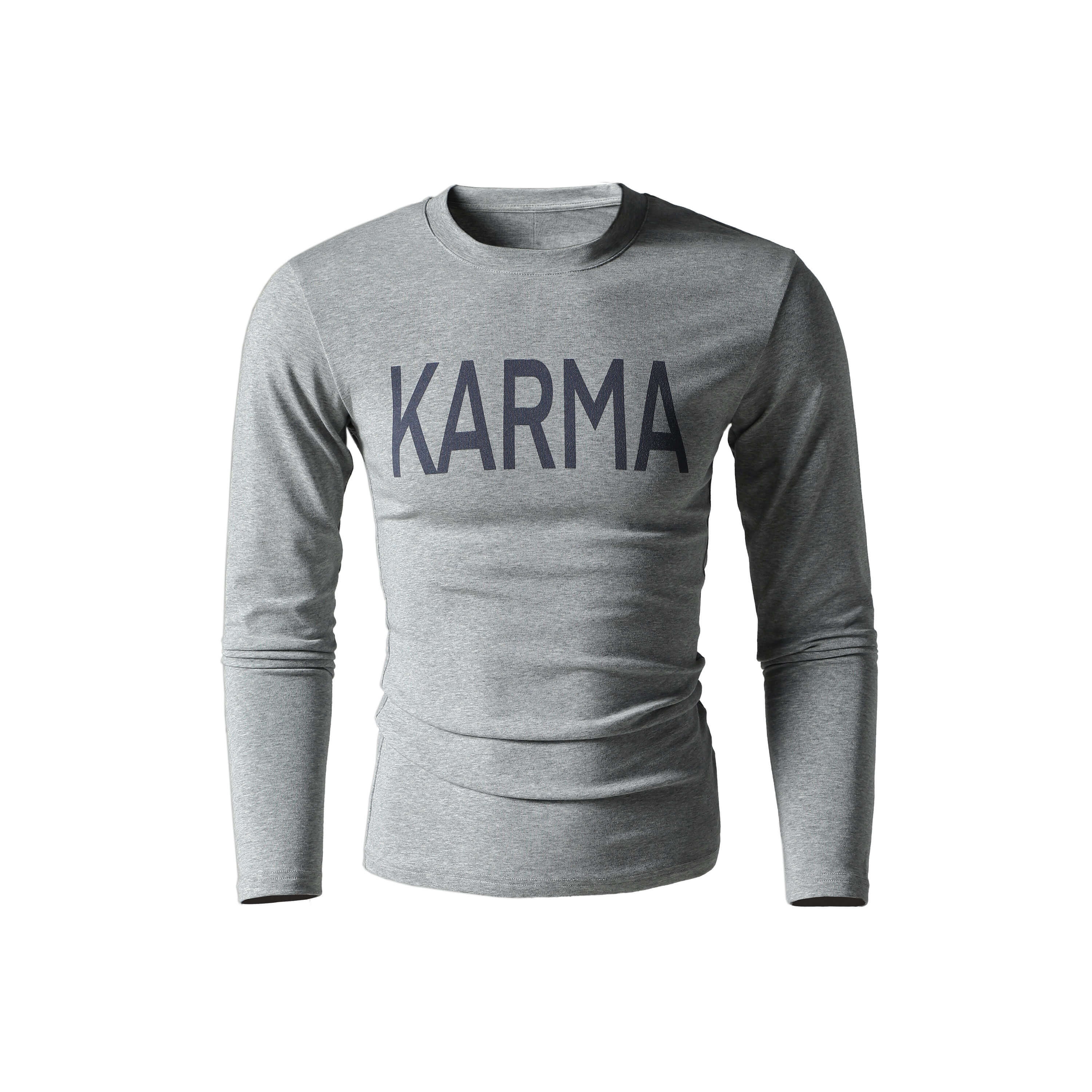 KARMANISTIC Logo Print Slim Fit Long Sleeve Tee