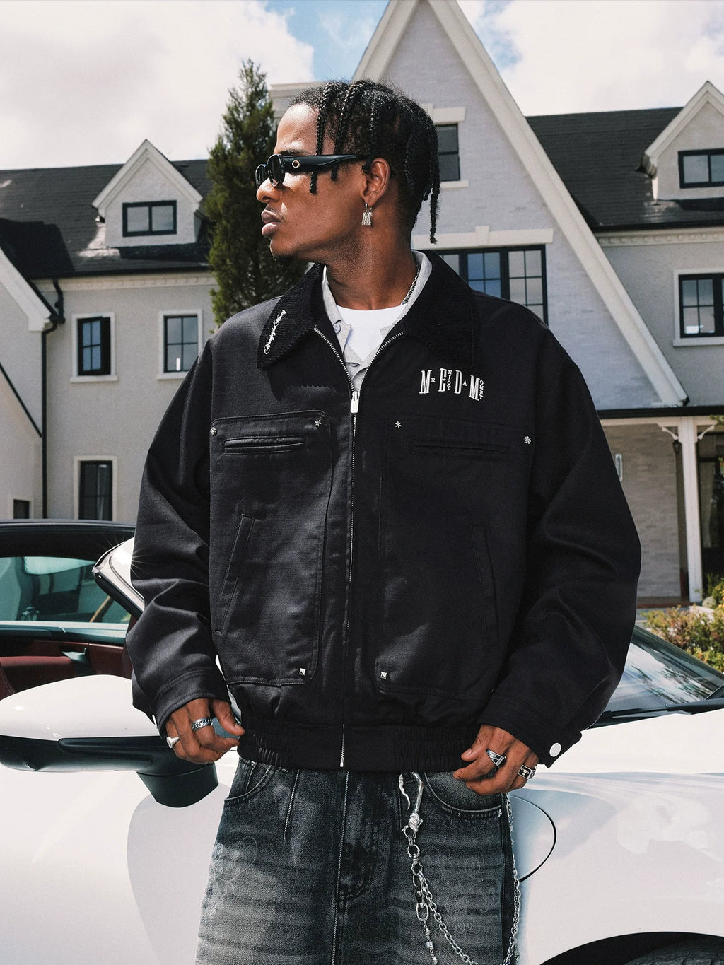 MEDM Studded Harrington Jacket