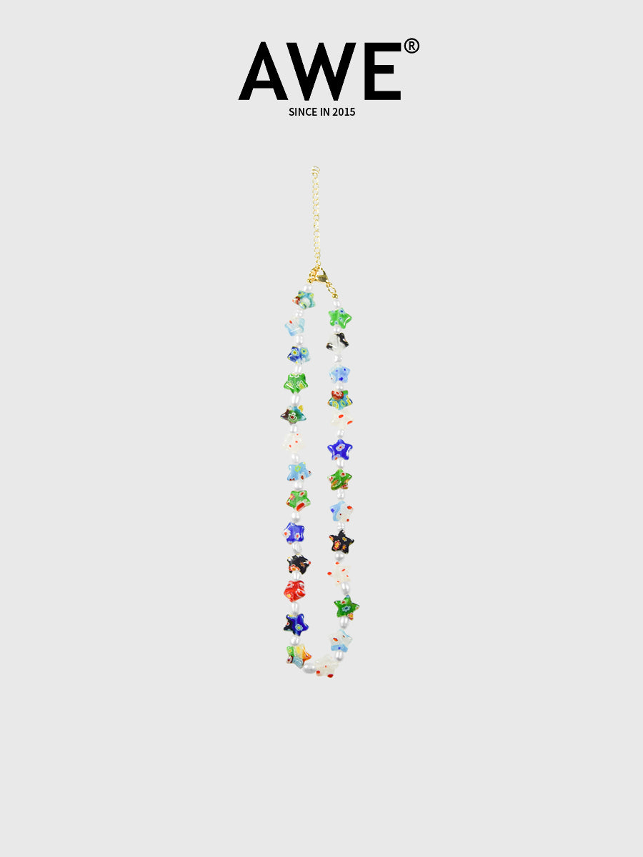 AWE Colorful Flower Star Pearl Necklace