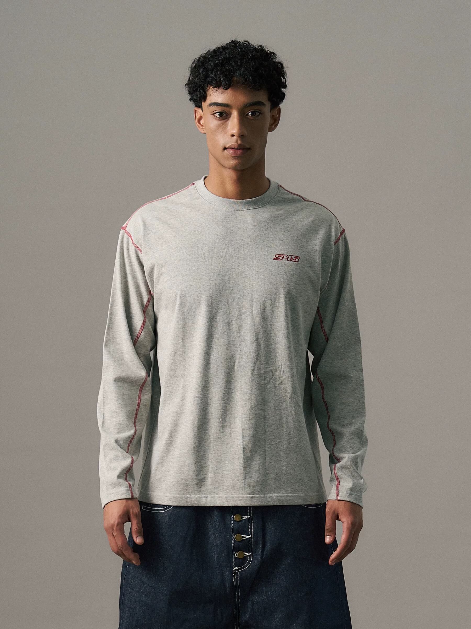 S45 Reverse Stitch Small Logo Long Sleeve Tee